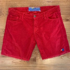 Aviator Nation red corduroy shorts size 28
